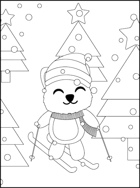 Menina natal kawaii para colorir - Imprimir Desenhos