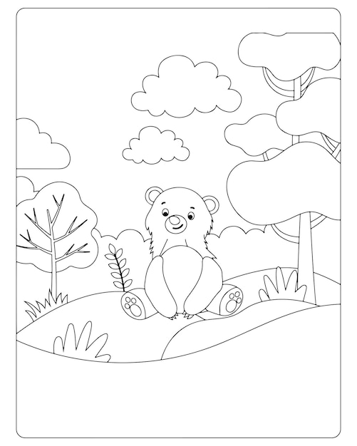 Desenhos de Outono para Colorir para Crianças Vetores Premium