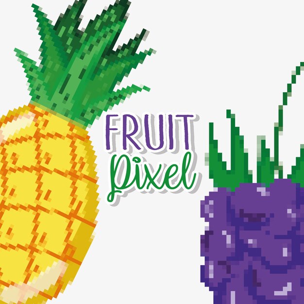 Desenhos de pixel de frutas