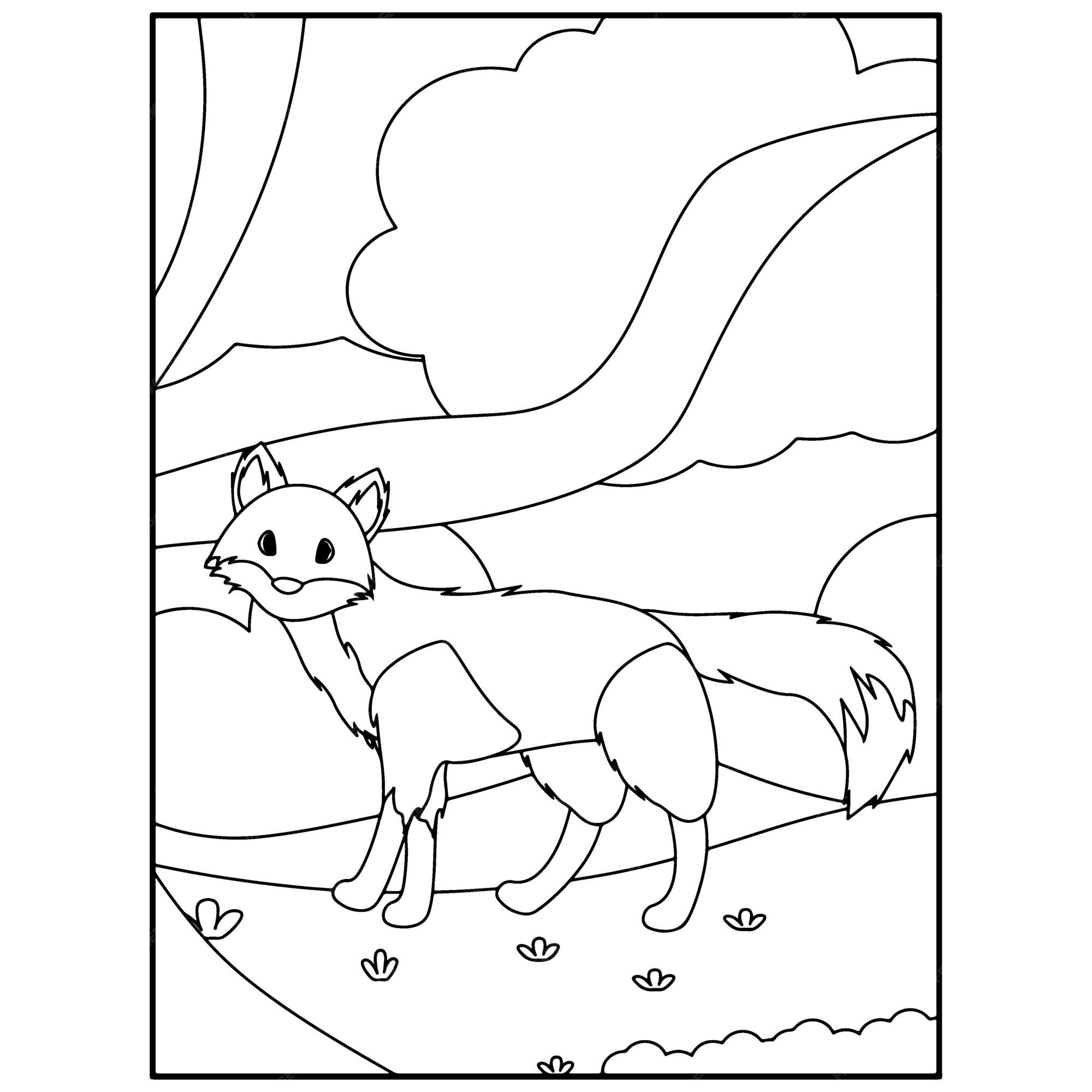 Desenhos de raposas fofas para colorir para crianças