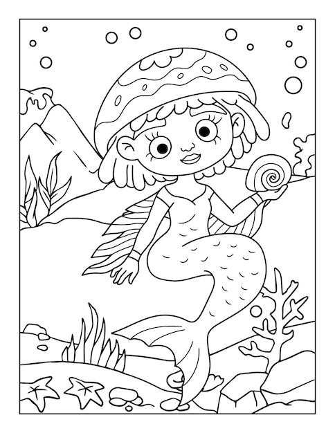 Desenhos de sereia para colorir para crianças de 8 a 12 anos