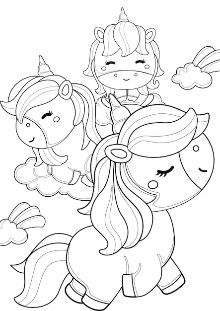 Desenhos de Unicórnio para Colorir e Coloridos  Coloring pages, Unicorn  coloring pages, Horse coloring pages