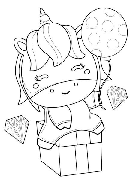 Desenho e Imagem Fofos Kawaii Unicórnio para Colorir e Imprimir Grátis para  Adultos e Crianças 