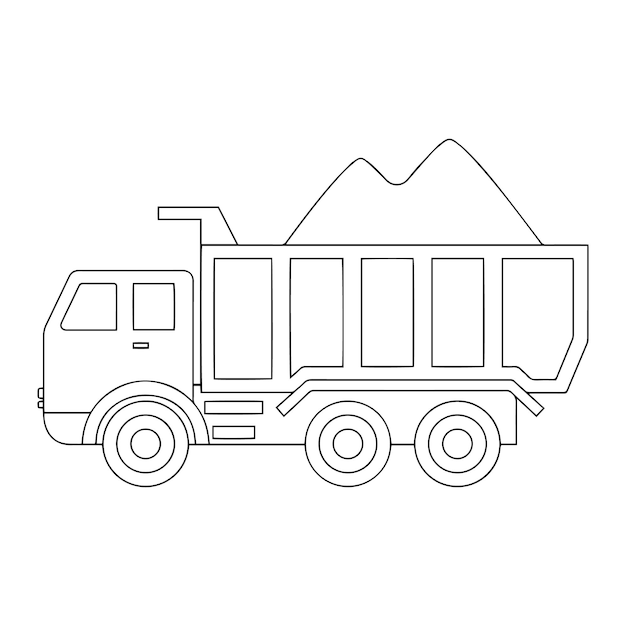 Desenhos para colorir de desenho de um caminhão de transporte para colorir  