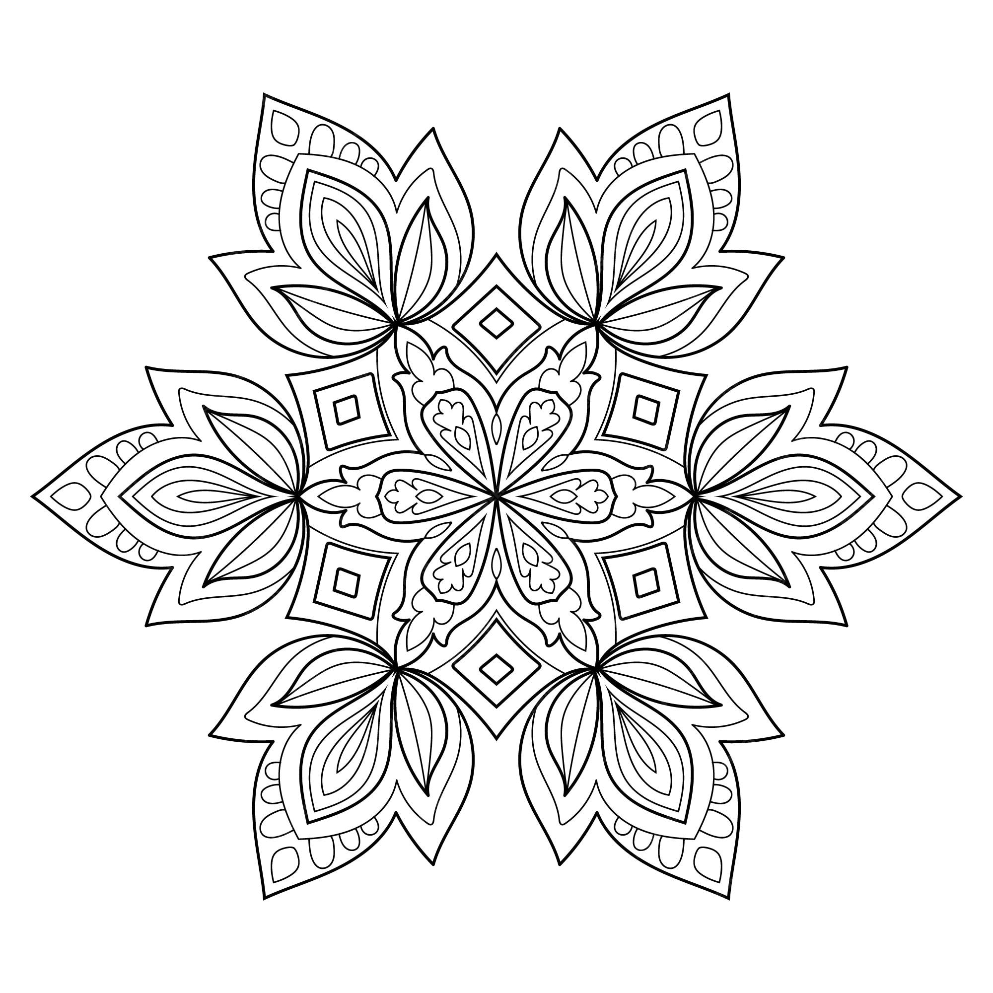 Desenhos decorativos de mandala para colorir para adultos