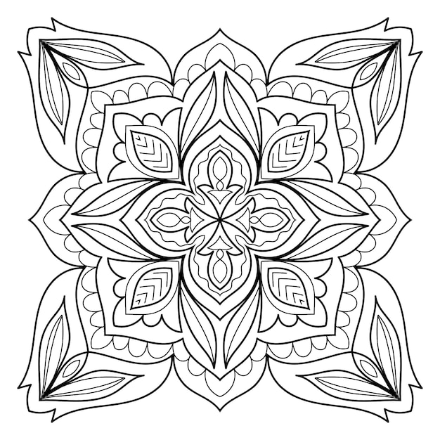 Desenho de mandala para colorir adulto