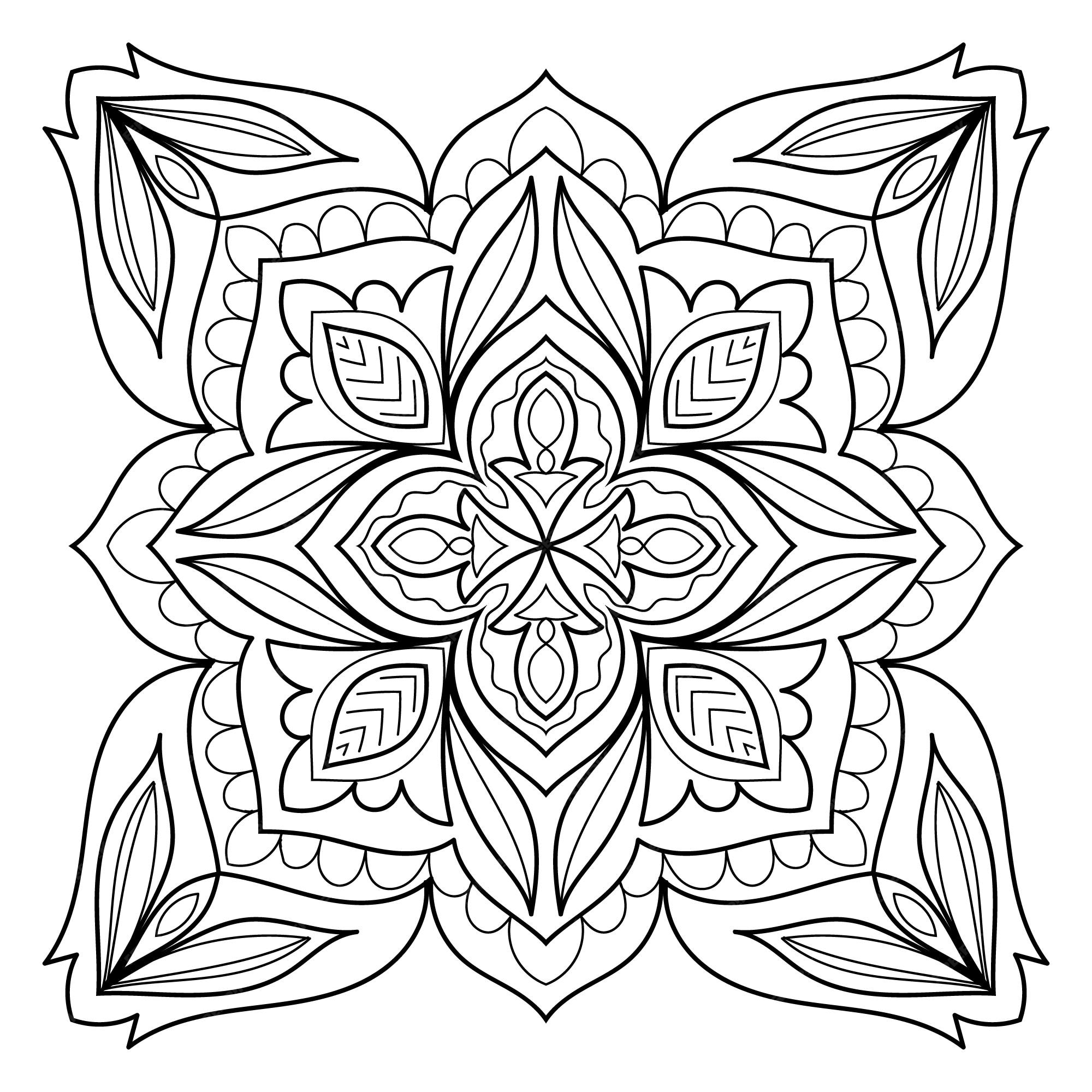 Desenhos decorativos de mandala para colorir para adultos