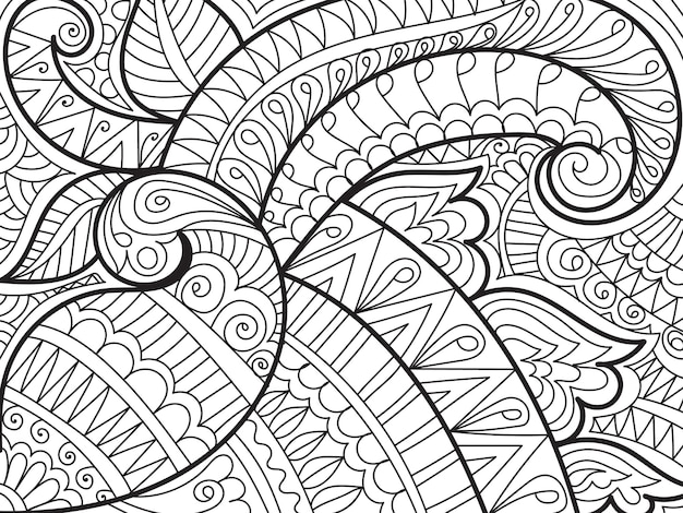 Desenhos decorativos do estilo henna ilustração para colorir página do livro