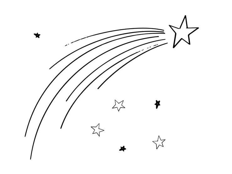 Vetor desenhos em preto e branco com elementos estilizados da natureza corpos celestes vetor