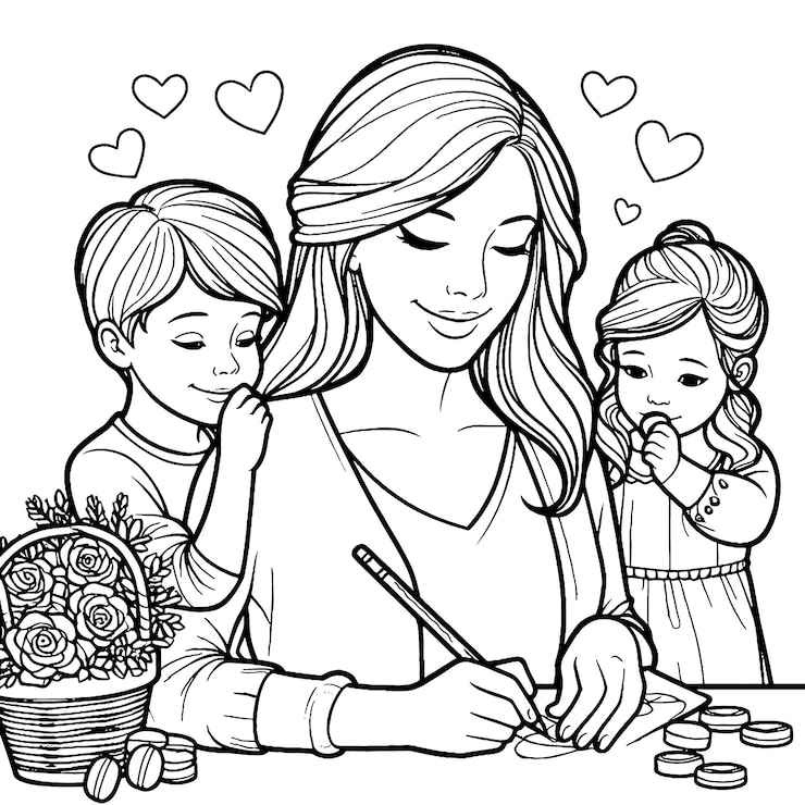Vetor desenhos intrincados para o dia da mãe, celebrando os laços familiares