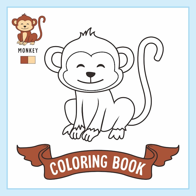 Desenho para Colorir – Animais - Macaco - Aula Pronta