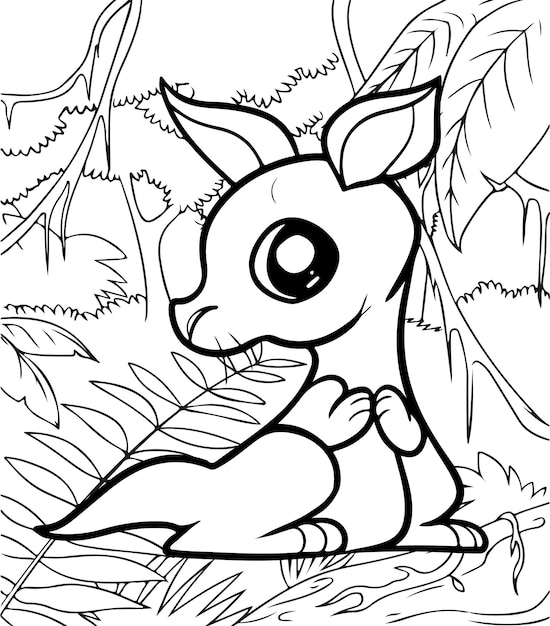 Desenhos para colorir bonitos do wallaby para crianças