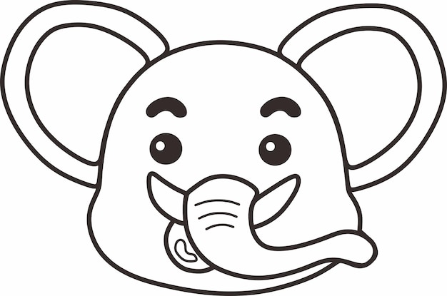 Desenhos para colorir de animação de rosto de elefante