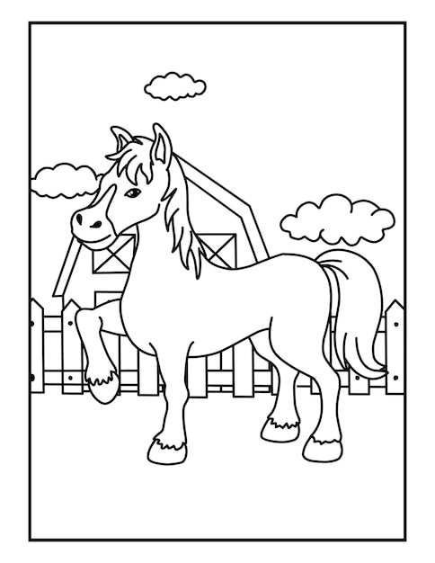 Desenhos para colorir de desenho de um cavalinho fofo para colorir  