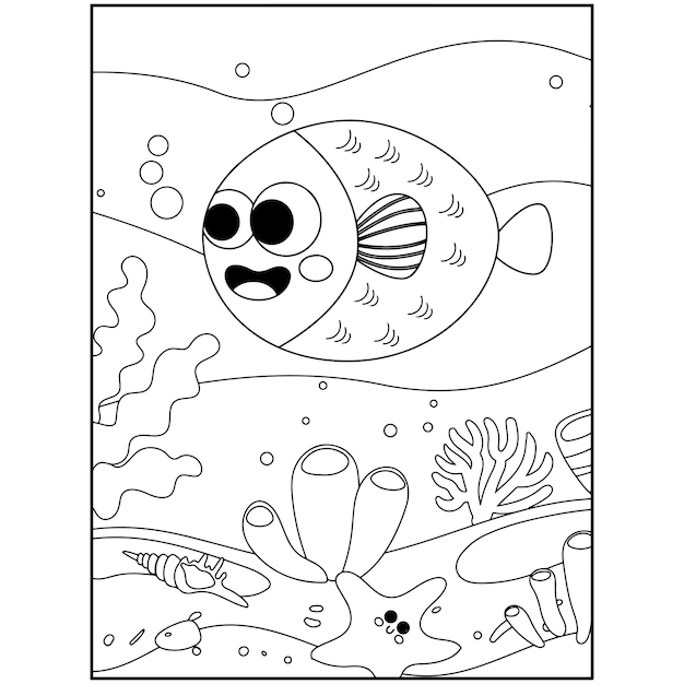 Desenhos para colorir de animais do oceano para crianças