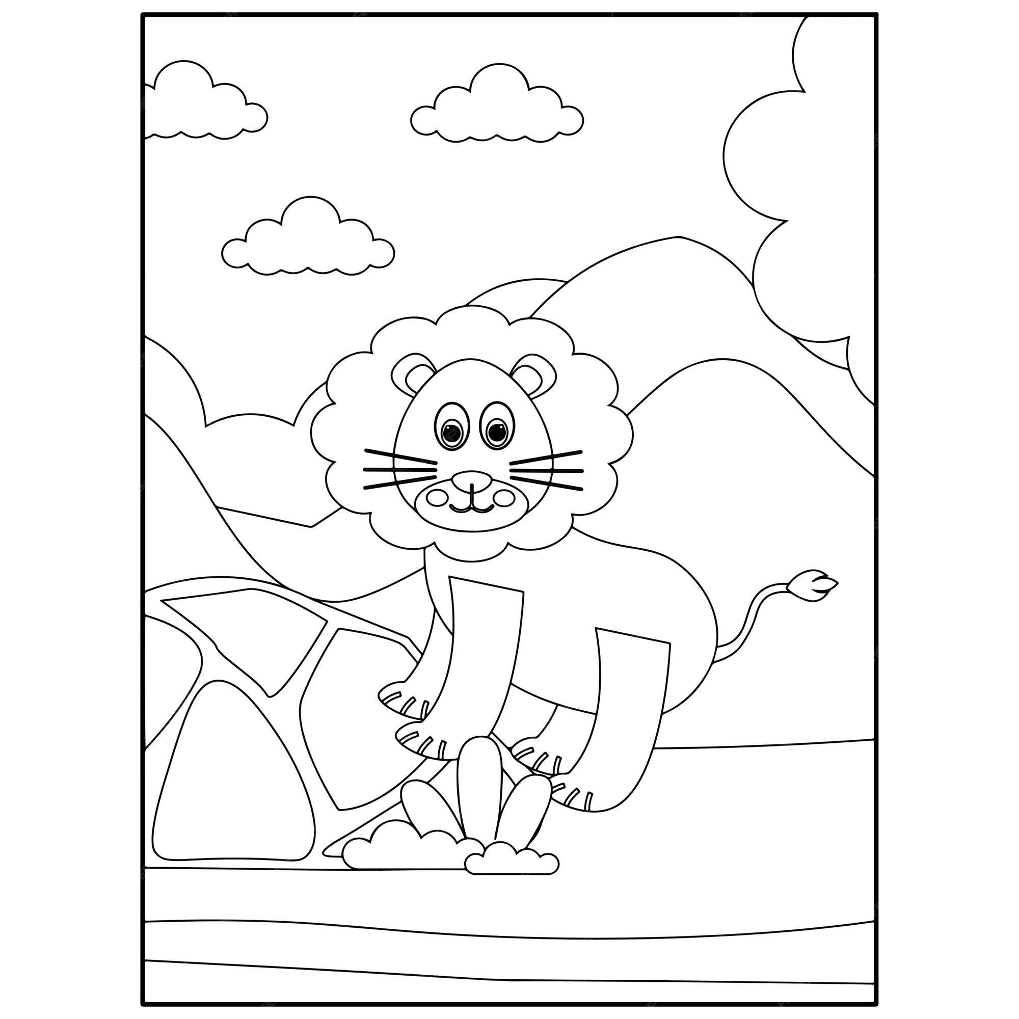 desenhos de animais fofos para colorir para crianças 17382427 Vetor no  Vecteezy