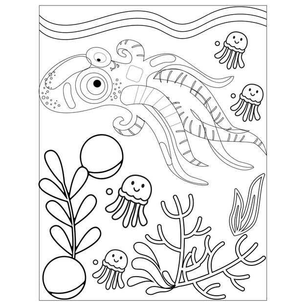 Desenhos para colorir de animais marinhos para imprimir para crianças