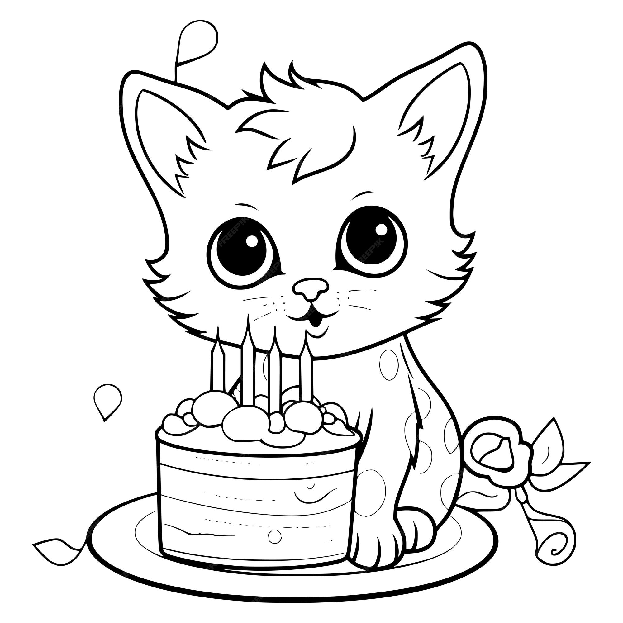 Desenho de Gato para Colorir - Colorir.com