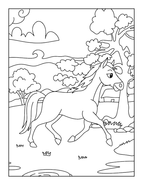 Desenhos para colorir de cavalos imprimíveis para crianças