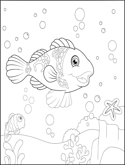 Desenhos para colorir de criaturas marinhas para crianças