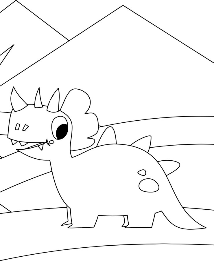 Desenhos para colorir de dinossauros imprimíveis para crianças Vetor grátis