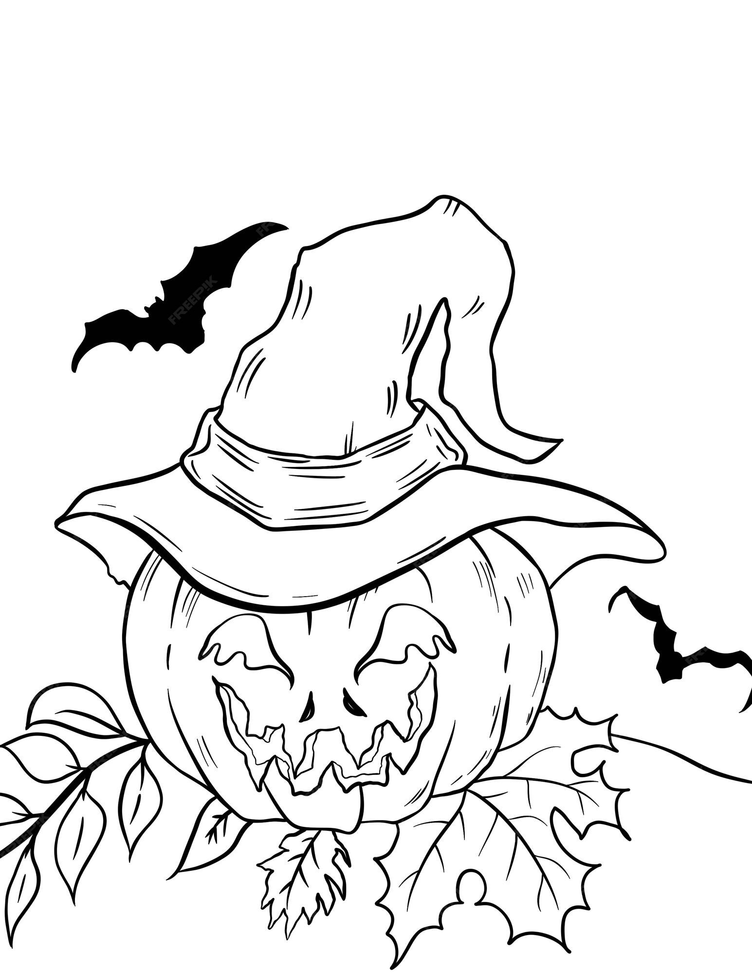 Desenhos para colorir de halloween assustadores divertidos