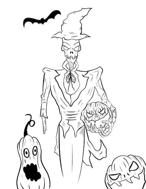 Desenhos para colorir de halloween assustadores divertidos