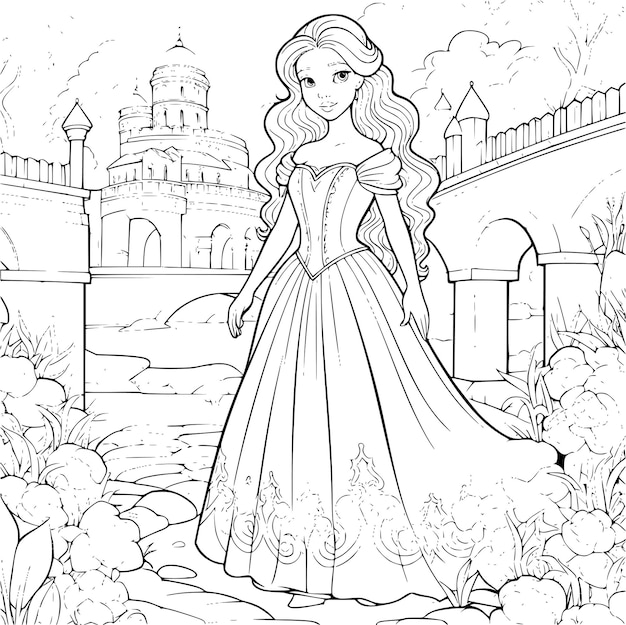 Desenhos para colorir de linda princesa : colorir pelos números