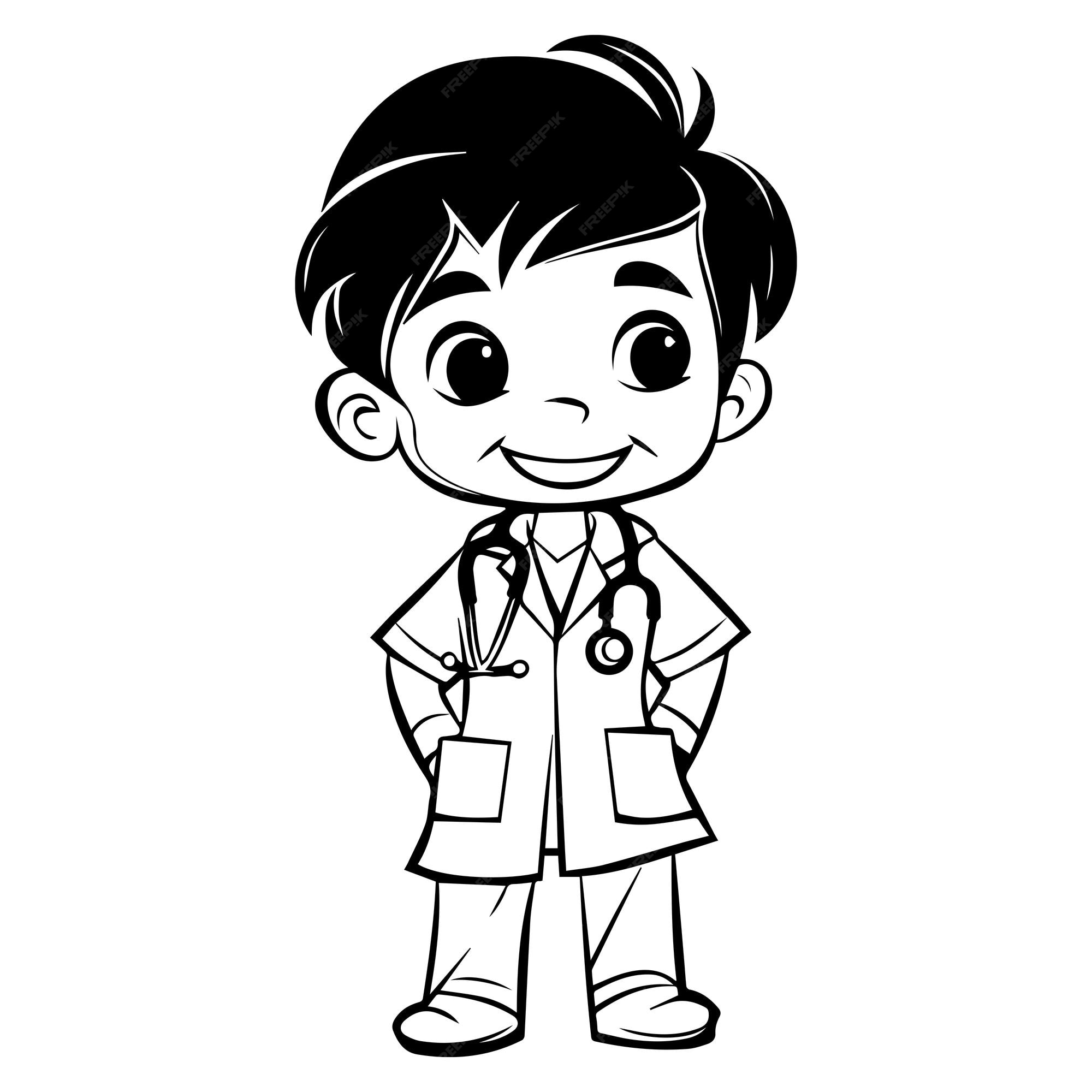 Desenhos de Médico para colorir - Bora Colorir