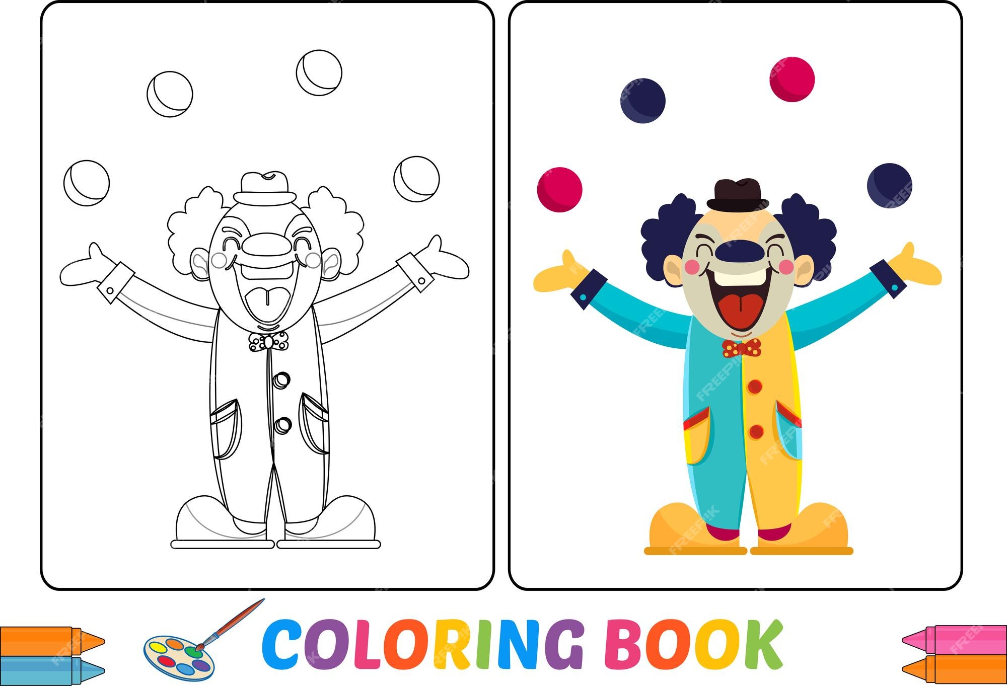 22 Desenhos de Palhaços para Colorir