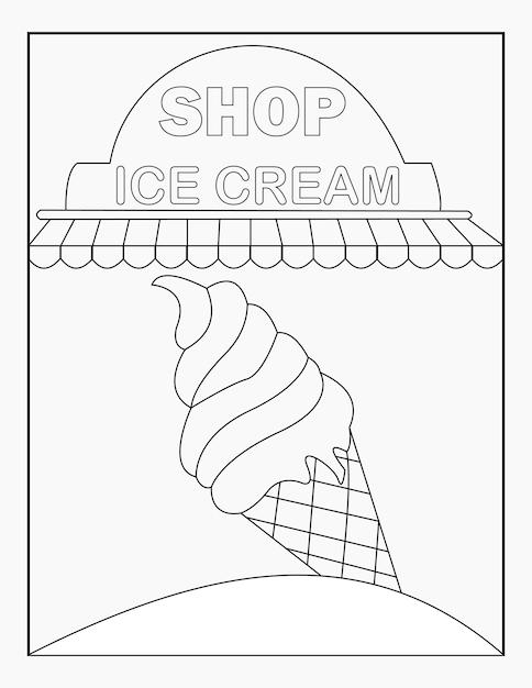 Desenhos para colorir de sorvete para crianças