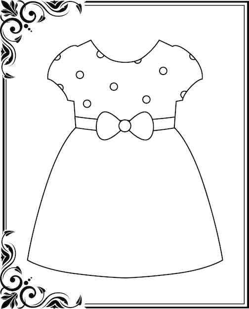 Desenhos para colorir de desenho de um vestido simples para colorir  