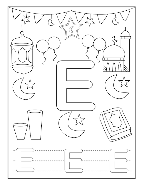 Desenhos para colorir do ramadã com desenhos fofos