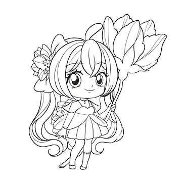 Desenhos para colorir meninas fofas anime manga kawaii kids