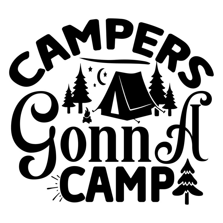 Vetor desenhos svg de acampamento
