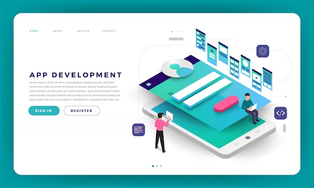 desenvolvimento de aplicativo de conceito de site.