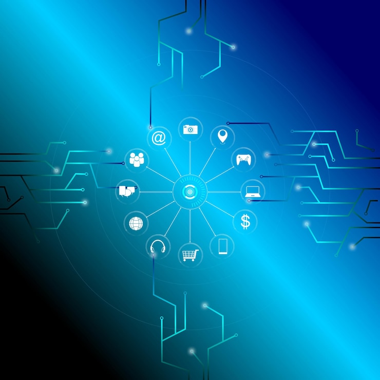 Vetor desenvolvimento de tecnologia da informação acesso a todo o trabalho de segurança apenas um botão
