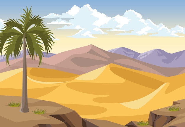 Deserto com palmeira
