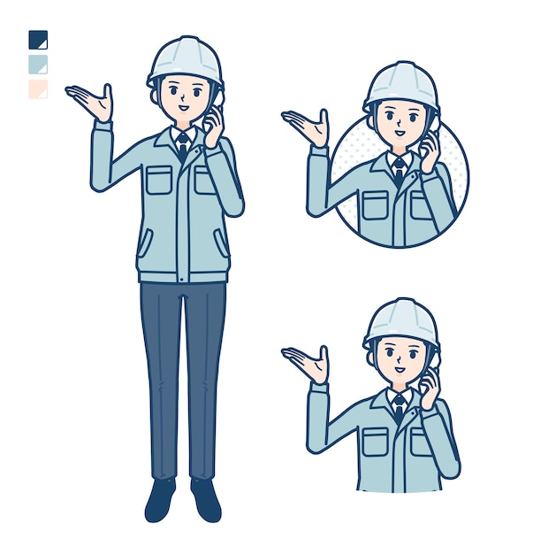 Desgaste de trabalho simples mansmartphonecall