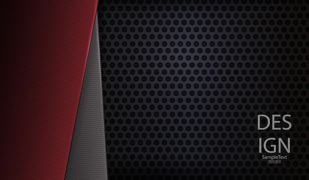 Design abstrato de buraco escuro com molduras de textura em vermelho e cinza