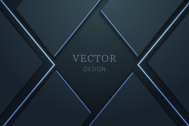 Design Abstrato Geométrico Futurista Azul e Negro