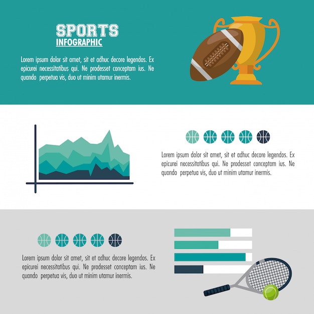 Design colorido de infográfico de esportes