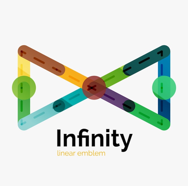 Design colorido plano do logotipo infinito vetorial