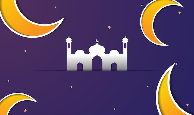 Design com tema do ramadã com estilo de corte de papel adequado para fundos com tema do ramadã cartões de boas-vindas modelos de capas da web cartões e etc