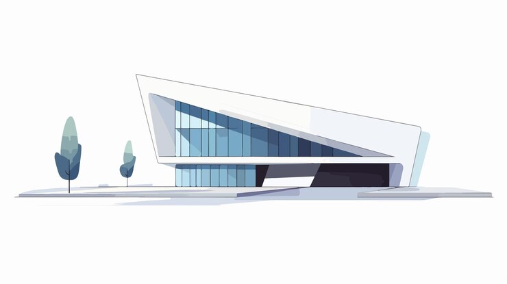 Vetor design corporativo de imagem centrada em ângulo amplo para apresentação de marca