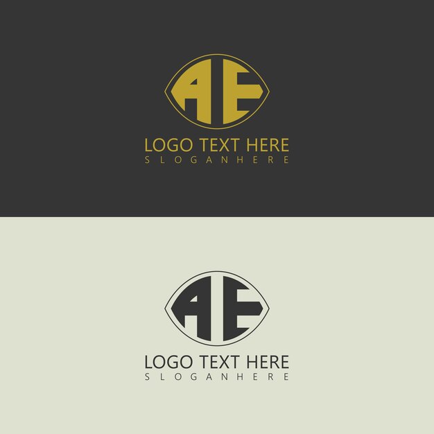 Design criativo da letra AE do logotipo