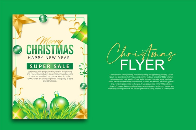 Design criativo de flyer para green christmas
