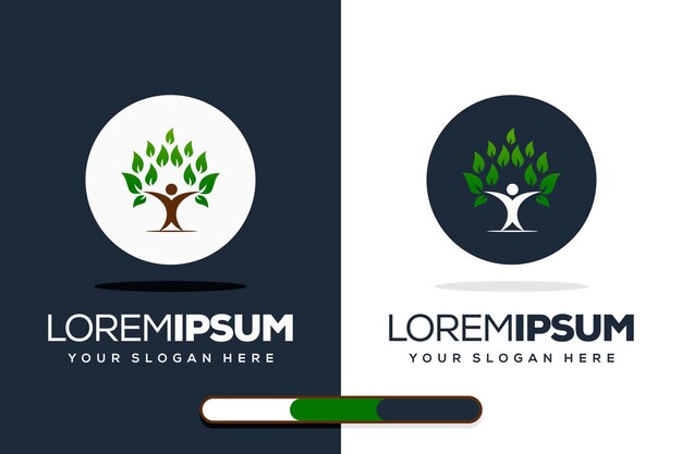Design criativo de logotipo de árvore humana