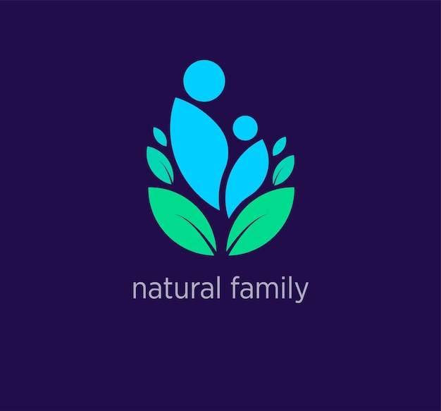 Design criativo de logotipo de família natural cor de design moderno vetor de modelo de logotipo de estilo de vida orgânico