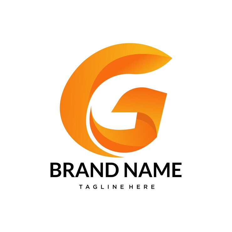 Vetor design criativo de logotipo de letra g com gradiente laranja